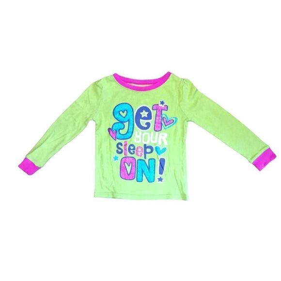 Garanimals Sleep Tight Pink Green Striped Pajamas Toddler 4T Get Your Sleep On - Picture 2 of 7